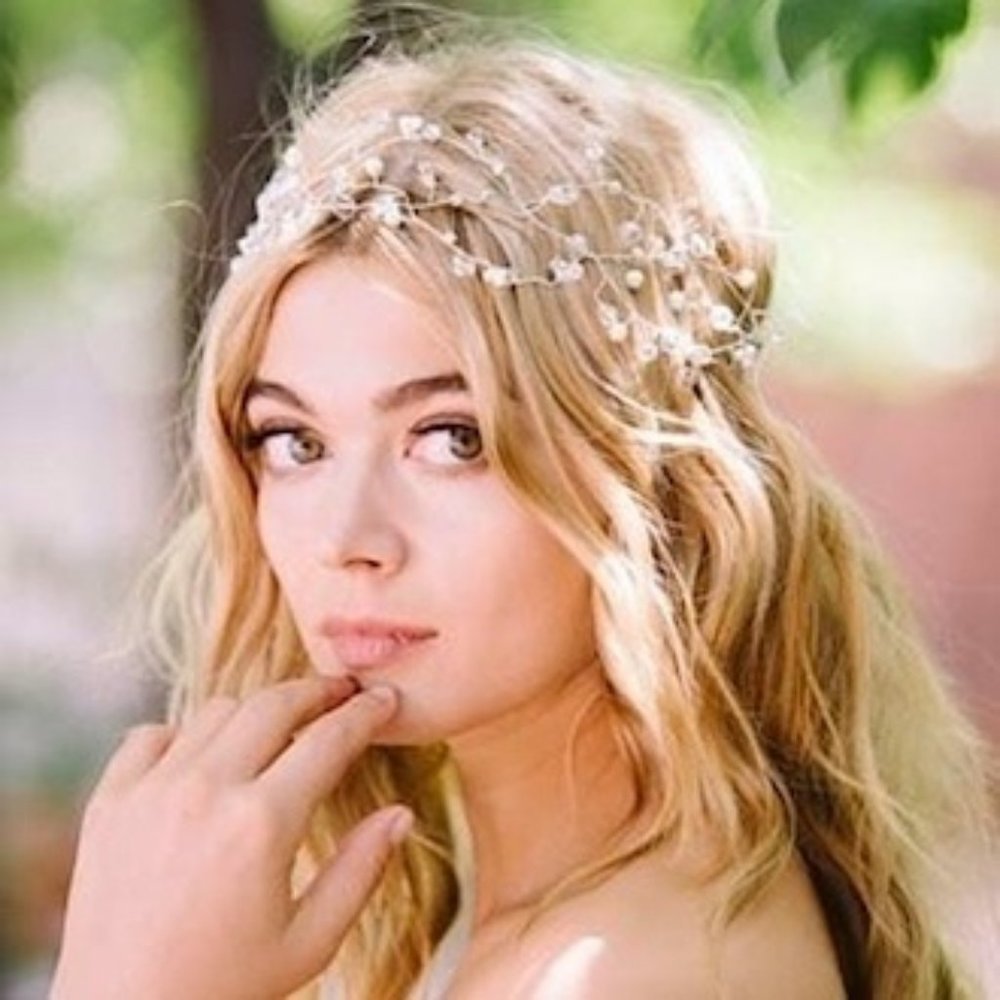 Sara Gabriel Freya Beaded Crystal Hair Ribbon Vine